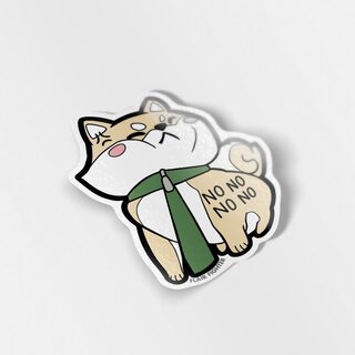 Vinyl Sticker Cream Shiba Inu Stubborn NO NO NO NO