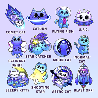 🎨🚀 Space Cats Stickers