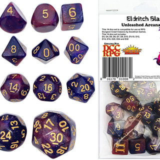 Eldritch Blast DCC 14 dice set plus DCC/5E monster PDF for Pew Pew Spirit