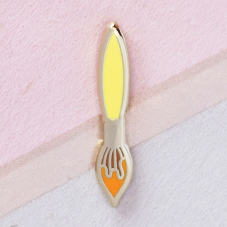 Yellow Brush Mini Pin