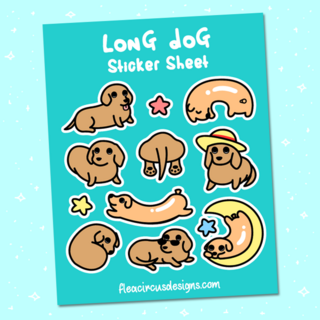 Dachshund Sticker Sheet