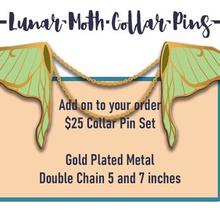 Lunar Moth Enamel Collar Pins