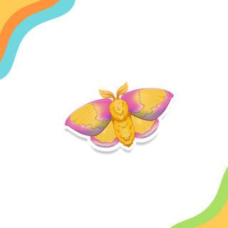 Rosy Maple Moth Sticker