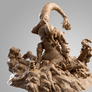 "Kaiju battle" vinyl statue