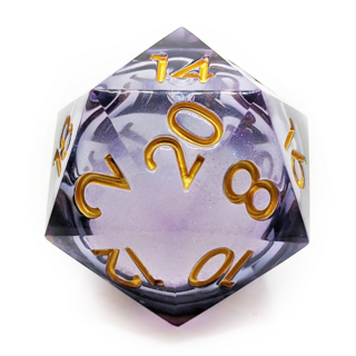 Liquid Core Giant D20, 33mm| (Midnight Purple with Gold Numbers)