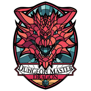 Old Pin - Dungeon Master Dragon - Red