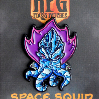 Space Squid Blue Pin