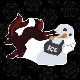 One White Backed Snowy Punishment Sticker
