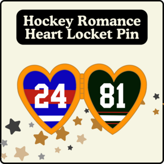 Hockey Romance Heart Locket Pin