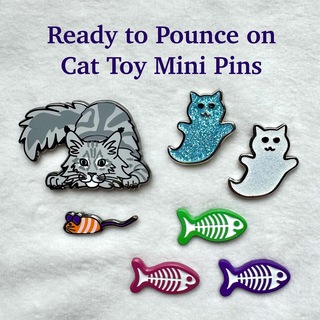 Ready to Pounce and Cat Toy Pins
