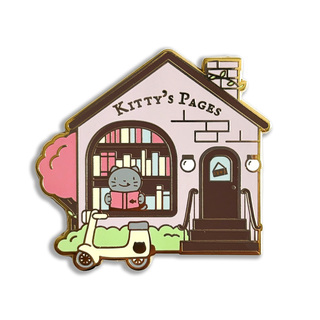 Kitty's Page Bookstore B Grade Pin