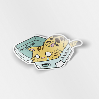 Vinyl Sticker Emotional Baggage (Bengal Cat)