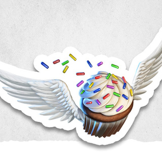 Nibblemancy Flying Cupcake Vinyl Sticker