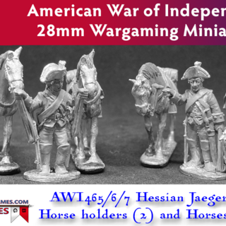 AWI465/466/467  Hessian Jaegers Horse Holders (2) & Horses (4)