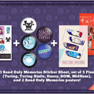 2064: Read Only Memories Swag Kit (Sticker Sheet, 5 Pins, 2 Posters)