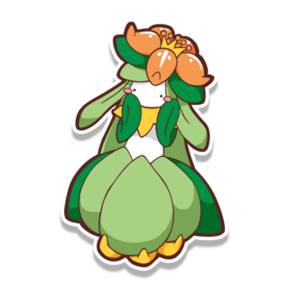 Elegant flower lady sticker