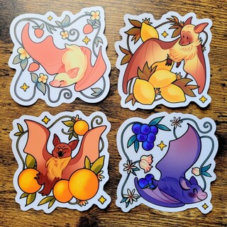 Fruit Bat Sticker Set