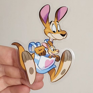 Transparent kangaroo sticker