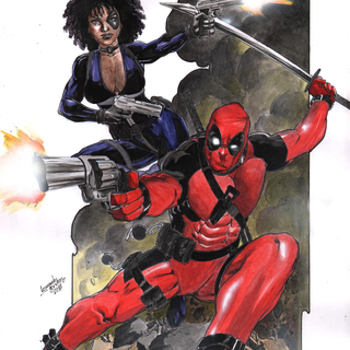 Domino/ Deadpool 11 x17 (colored)