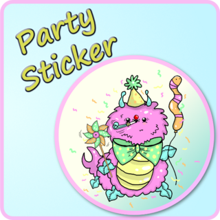 Party Fluffypede Sticker