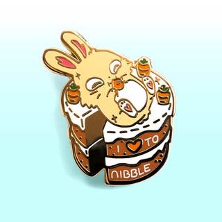 Enamel Pin Carrot Cake Bunny