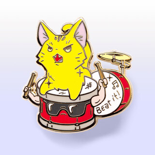 Enamel Pin Beat It (Abyssinian Cat)