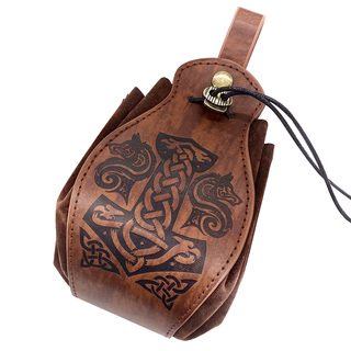 Wolf Hammer Leather Dice Pouch (Brown)