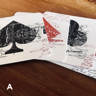 (A) - 4 letterpress coasters