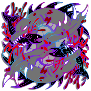 Rainbow Distorted Nessie Pin