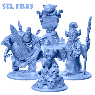 STL Files: Sir Quimp, Melvwyn, Jarn & Bob