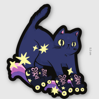 Cautious Kitty Sticker
