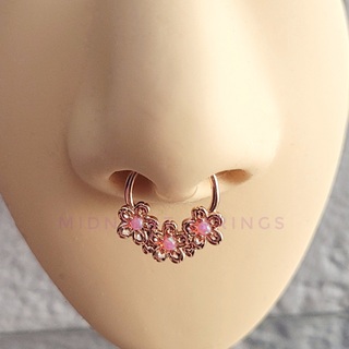 16 Gauge Rose Gold Sakura Septum Ring