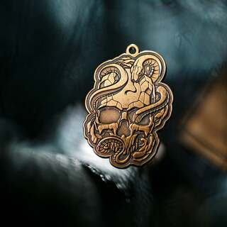 Primordial 2.4" Antique Gold Card Guard - Pendant