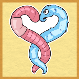 Worm Love Sticker