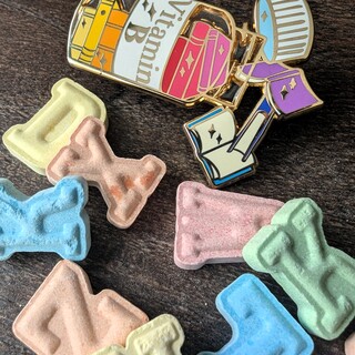 vitamin B enamel pin