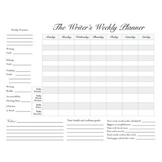 Writer's Weekly Desktop Planner PDF