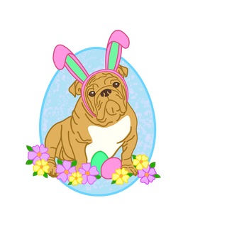 Acrylic Easter Bulldog Pin