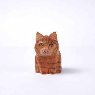 Maroro Carved Wooden Sitting Cat