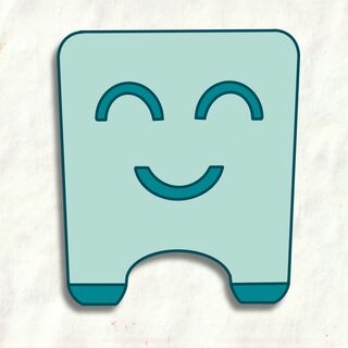 Blue Smiley Pot