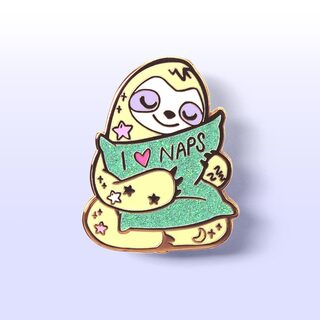 Enamel Pin I Love Naps Sloth