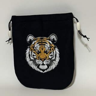 Embroidered Tiger drawstring bag