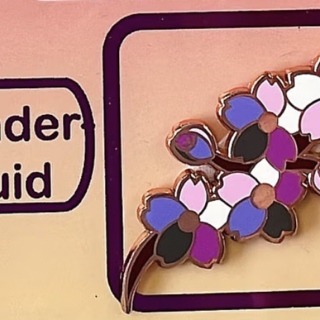 Genderfluid Sakura Pride Enamel Pins