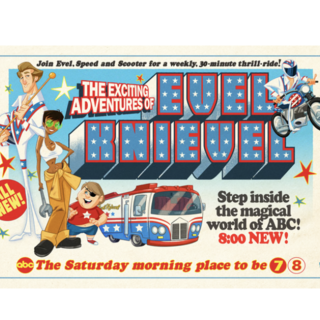 Evel Knievel Cartoon Print