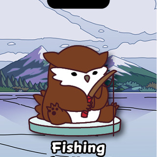 Fishing Owlbear Pin (026)