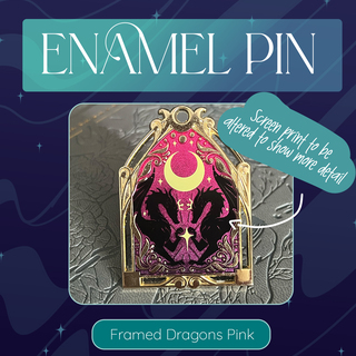 Framed Dragons Pin - Pink