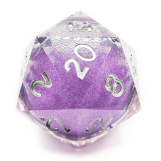 Liquid Core TITAN D20, 50mm | Purple with Silver Numbers