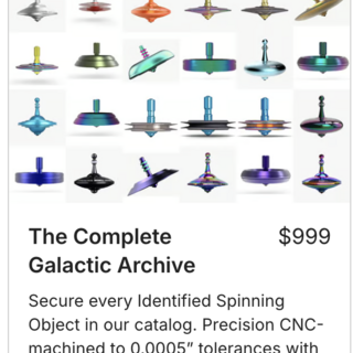 Super Package, all 33 UFO Tops + Spin Base + 33 Landing Pads