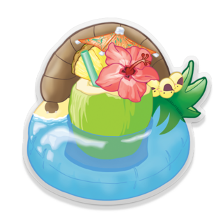 Palm hydra drinks float transparent sticker