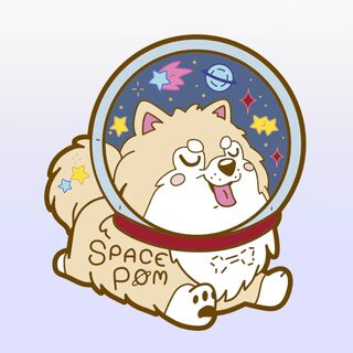 Enamel Pin Space Pom Pomeranian