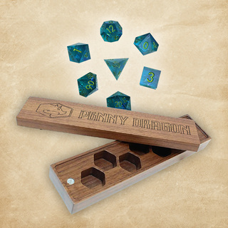 Penny Dragon Blue Resin Dice & Box Pack